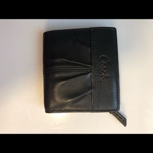 Black leather coach wallet